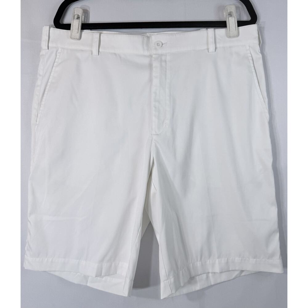 Nike Golf Shorts Mens 38 White Dri Fit Performance Lightweight Flat Front